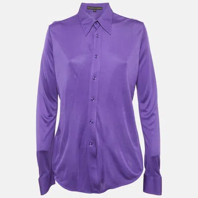 Pre-owned Ralph Lauren Purple Jersey Long Sleeve Shirt L