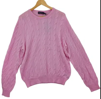 Pre-owned Ralph Lauren Purple Label 100% Cashmere Sweater Xl, Pink, Cable Knit $995 Retail