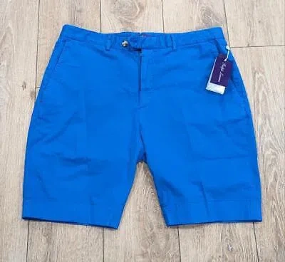 Pre-owned Ralph Lauren Purple Label $395 Mens  "eaton" Bermuda Shorts Blue Us 36
