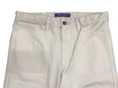 Pre-owned Ralph Lauren Purple Label $800  White Cotton Denim Pants Size 31, Made In Italy