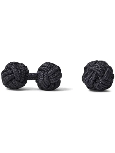 Ralph Lauren Silk Knot Cuff Links In Navy