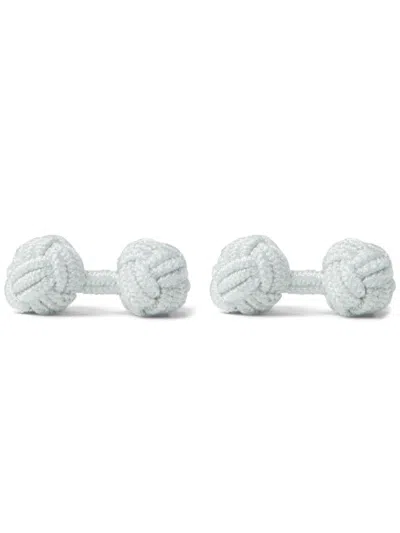 Ralph Lauren Silk Knot Cuff Links In White