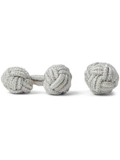 Ralph Lauren Silk Knot Cuff Links In Grey