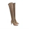 Ralph Lauren Purple Label Adrien Calf Suede Over The Knee Boot In Tan In Neutral