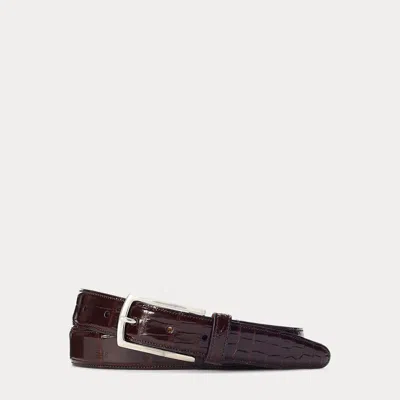 Ralph Lauren Alligator Belt In Brown