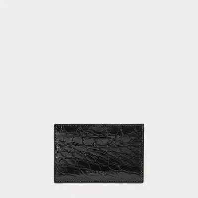 Ralph Lauren Alligator Card Case In Black