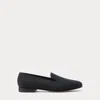 Ralph Lauren Alonzo Linen Slipper In Black