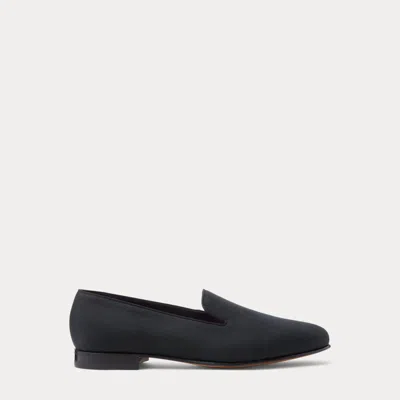Ralph Lauren Alonzo Linen Slipper In Black