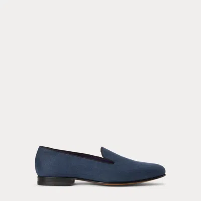 Ralph Lauren Alonzo Linen Slipper In Navy
