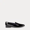 Ralph Lauren Alonzo Patent Calfskin Slipper In Black