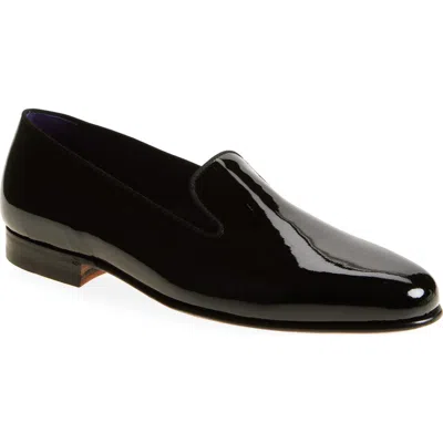 Ralph Lauren Purple Label Alonzo Patent Leather Loafer In Black