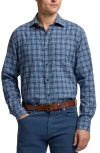 Ralph Lauren Purple Label Aston Plaid Brushed Cotton Button-up Shirt In Blue