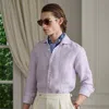 Ralph Lauren Basket-weave Linen Shirt In Lilac Breeze