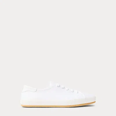 Ralph Lauren Bayston Cotton Canvas Sneaker In Bianco