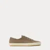 Ralph Lauren Bayston Wool Flannel Sneaker In Dark Oatmeal Melange