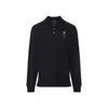 Ralph Lauren Long Sleeve Bear Cardigan With Ribbed Cuffs In Black