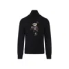 Ralph Lauren Long Sleeve Turtleneck Pullover Embroidered In Black