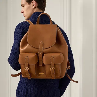 Ralph Lauren Bedford Calfskin Backpack In Gold