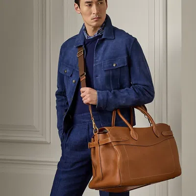 Ralph Lauren Bedford Calfskin Duffel In Gold