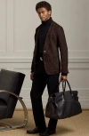 Ralph Lauren Purple Label Bedford Calfskin Leather Duffle Bag In Brown