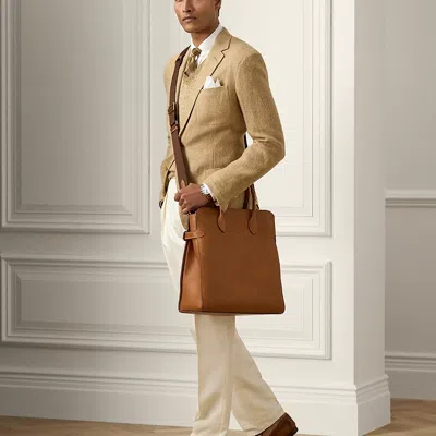 Ralph Lauren Bedford Calfskin Tote In Gold