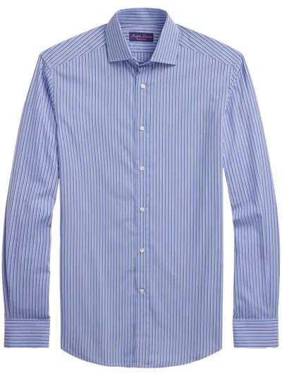 Ralph Lauren Bengal-stripe Poplin Shirt In Blue