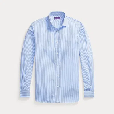 Ralph Lauren Bengal-stripe Poplin Shirt In Cornflower Blue/white