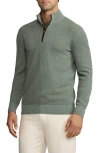 Ralph Lauren Mesh-knit Cotton Quarter-zip Sweater In Green