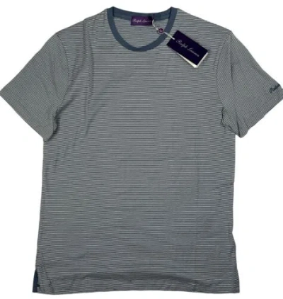 Pre-owned Ralph Lauren Purple Label Blue Cotton Horizontal Stripes T-shirt Size Xl