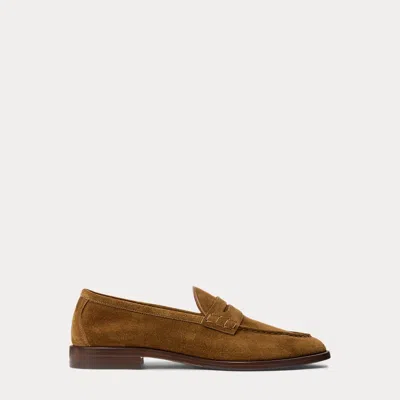 Ralph Lauren Bolden Calf-suede Penny Loafer In Cacao