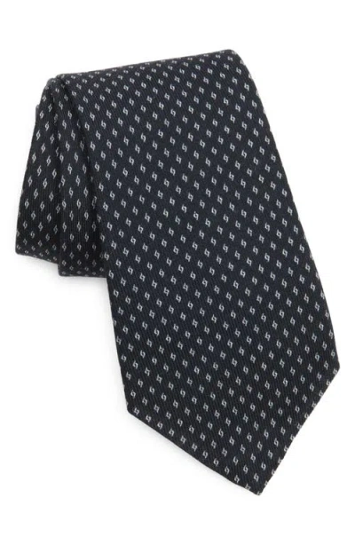 Ralph Lauren Purple Label Bond St. Geo Jacquard Cashmere & Mulberry Silk Tie In Navy