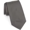 Ralph Lauren Peau De Soie Solid Grey Silk Tie In Black