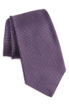 Ralph Lauren Purple Label Bond St. Solid Silk Tie In Navy/purple