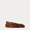 Ralph Lauren Braided Leather Belt In Rl Gold