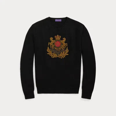 Ralph Lauren Bullion-patch Cashmere Jumper In Black
