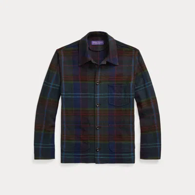 Ralph Lauren Purple Label Burnham Hand-tailored Plaid Wool Jacket In Green