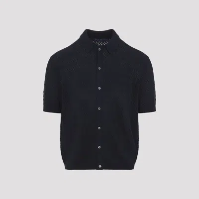Ralph Lauren Purple Label Button-up Chevron Cardigan In Blue