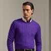 Ralph Lauren Cableknit Cashmere Sweater In Classic Violet