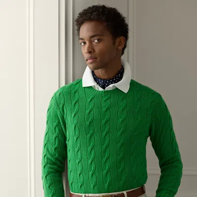 Ralph Lauren Cable-knit Cashmere Sweater In Nautical Green