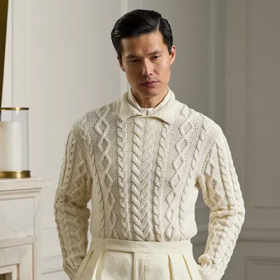 Ralph Lauren Cable-knit Cotton-blend Sweater In Classic Cream