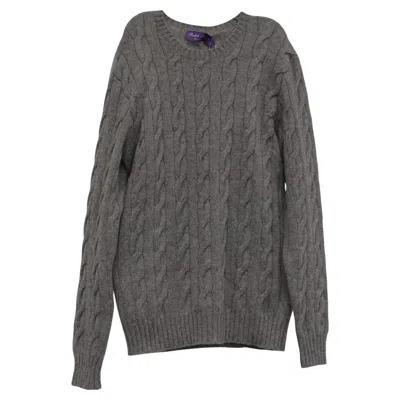 Pre-owned Ralph Lauren Purple Label Cable Knit Sweater In Grey Cashmere
