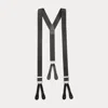 Ralph Lauren Caiman-trimmed Suspenders In Black
