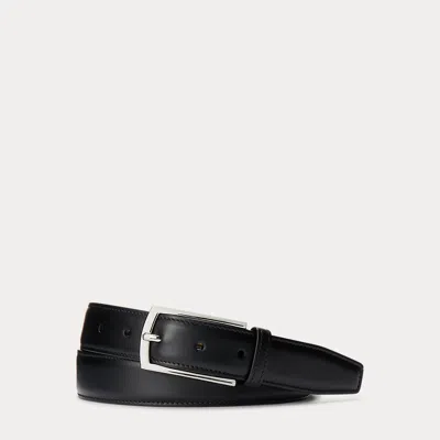 Ralph Lauren Purple Label Calfskin Belt In Black