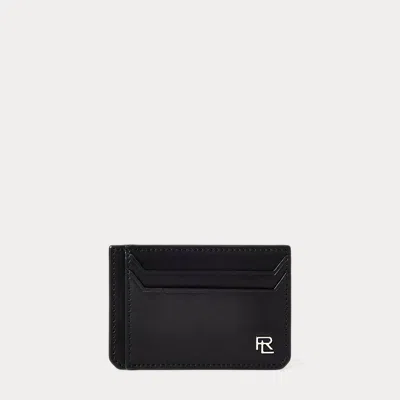 Ralph Lauren Purple Label Calfskin Card Case In Black