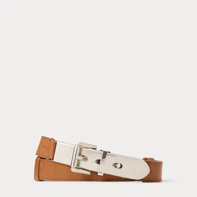Ralph Lauren Calfskin Letter-opener Belt In Rl Gold