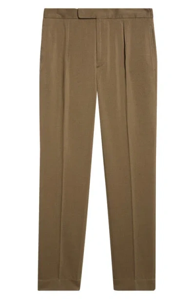 Ralph Lauren Purple Label Calvary Cotton & Wool Twill Pants In Brown