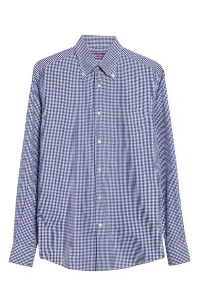Ralph Lauren Purple Label Cameron Gingham Check Cotton Button-down Shirt In Blue