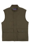 Ralph Lauren Purple Label Carleton Diamond Quilted Down Vest In Green