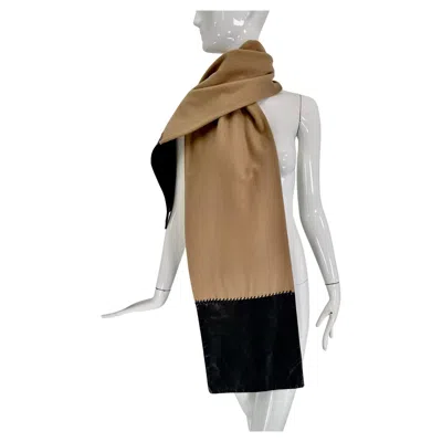 Pre-owned Ralph Lauren Purple Label Cashmere & Lambskin Leather Scarf