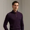 Ralph Lauren Cashmere Birdseye Quarter-zip Sweater In Forest Night Melange